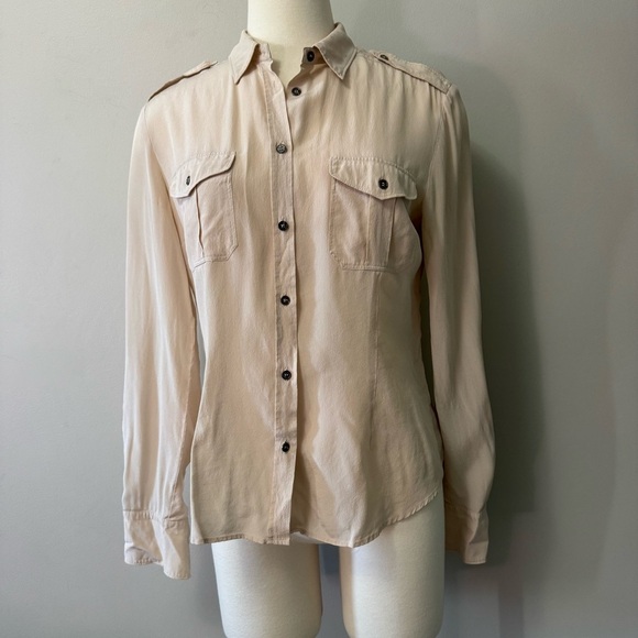 Weekend Max Mara Tops - Weekend Max Mara Cream Button Down Shirt Silk M